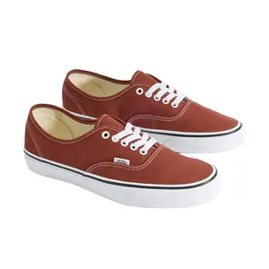 VANS Authentic Color Theory Rust Bronze VN000D7YFSB Round Toe Lace-Up Canvas Sneakers - Men's Casual Trainers, Casual Wear, All-Season Skateboarding Footwear, White-Trimmed Casual Trainers, Two-Tone Casual Trainers