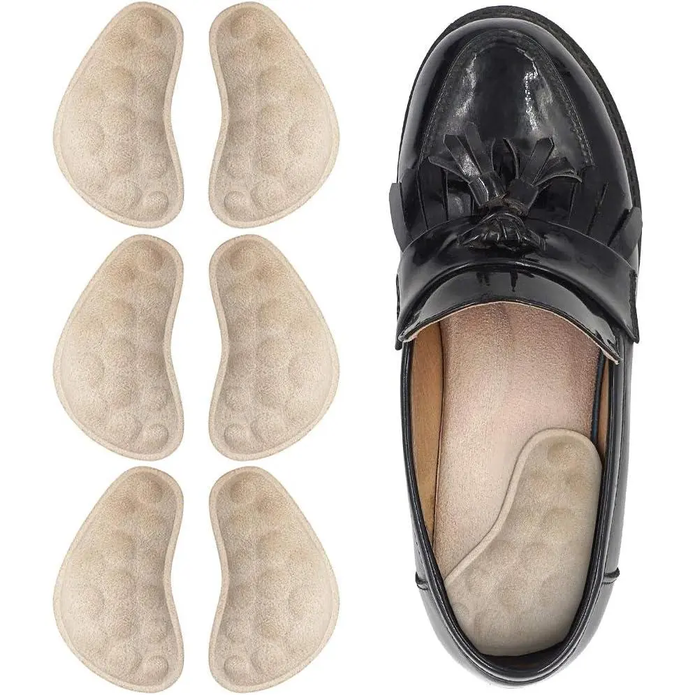 Beige Self-Adhesive Footwear Insoles - 3 Pairs of Medial-Lateral Heel Wedges for Supination, Over-Pronation Correction, Foot Alignment & Knee Pain Relief