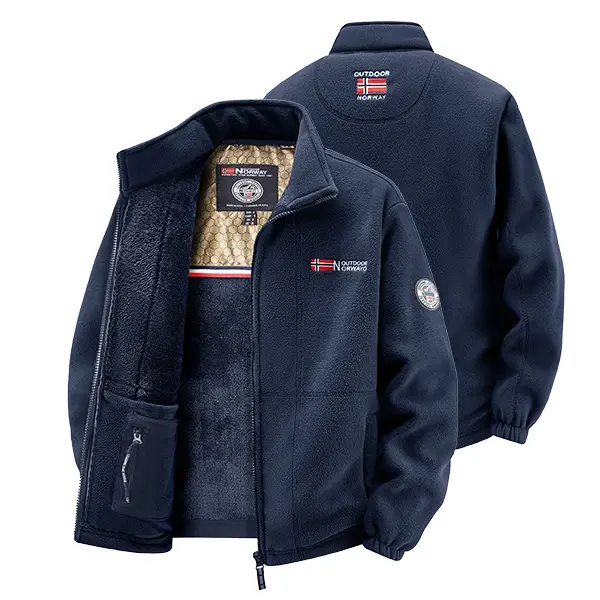 Men's Solid Casual Stand Collar Jacket with Zipper, a Long Sleeve Fashion Top for Autumn Winter Outfits