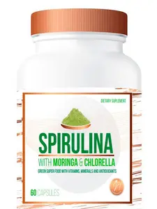 Spirulina with Moringa & Chlorella. Probiótic. Vitamin C. Iron