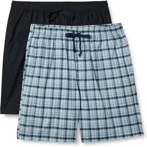 Men's Breathable Cotton Stretch Poplin Pajama Shorts with Drawstring
