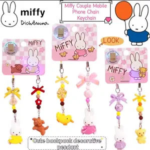Kawaii Miffyi Rabbit Keychain | Cute Cartoon Bunny Diy Keychain Creative Mobile Phone Chain Girl Bag Gift
