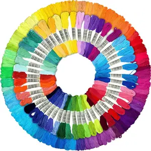 Friendship Bracelet String 50 Skeins Fashionable Rainbow Color Embroidery Floss Cross Stitch Thread Cotton Floss Bracelet Yarn Craft Floss 50 Vivid Colors for Arts Crafts