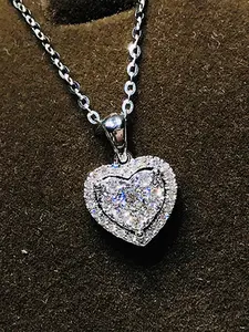 Elegant Rhinestone Decorated Heart Design Pendant Necklace for Women for Gift, Delicate Matching Jewelry, Fashion Accessory for Women & Girl, Jewelry Gifts, Jewelry Accessories