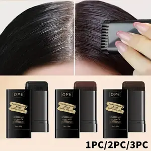 Portable Hair Dye Stick with Brush, 3 Colors for Various Hairstyles, Long-Lasting Natural Non-Fading Color, Quick Gray Hair Coverage, Fashionable Styling Tool