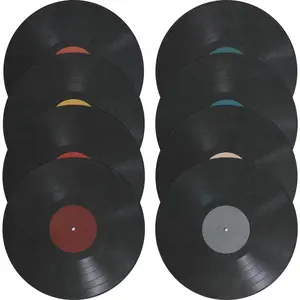 8Pcs Vinyl Record Wall Stickers Decors Vinyl Record Decals Music Artistic Vinyl Record Wall Ornaments Restaurant Bar Home Decors