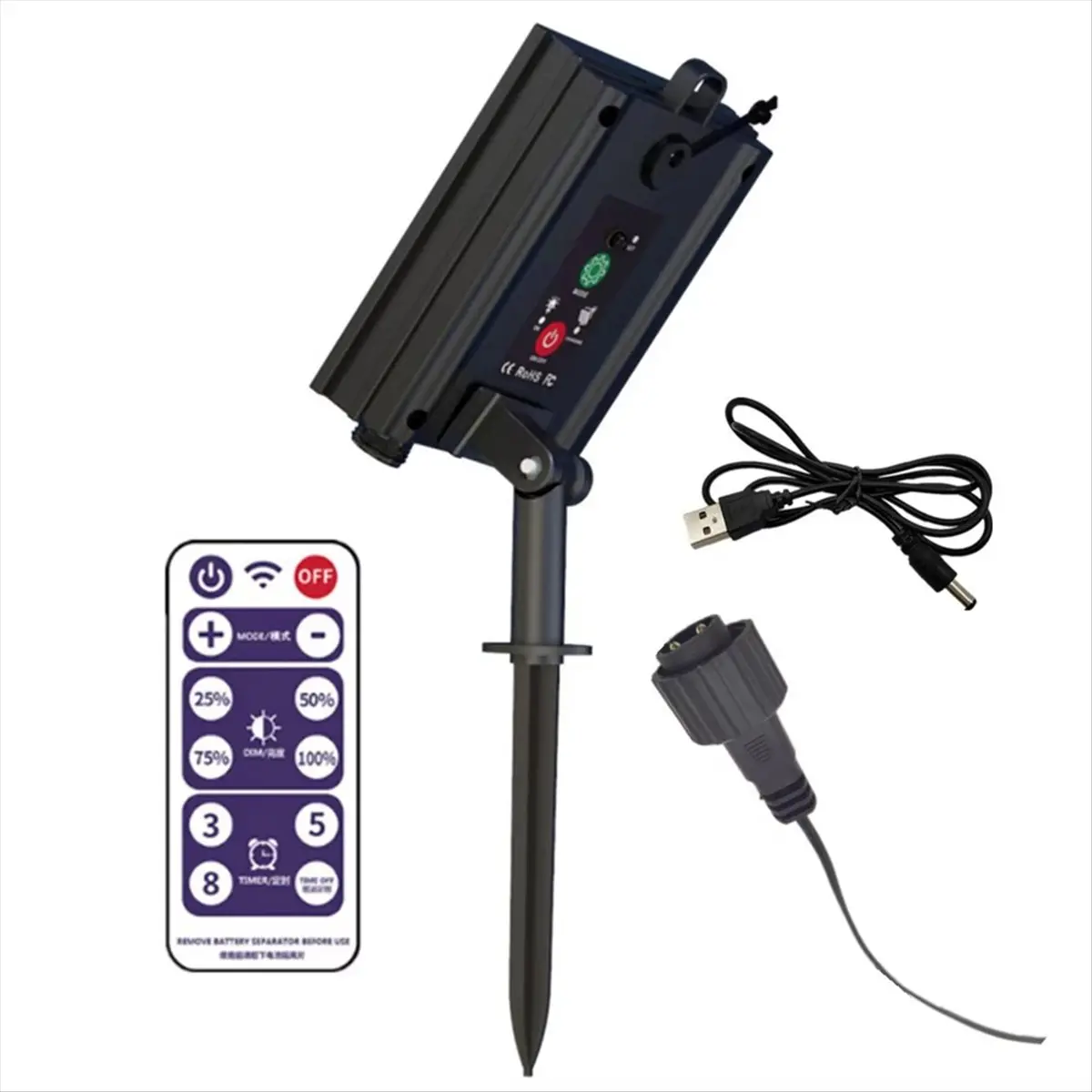 Solar Battery Box Kit Pack Powered Lithium Panel Light with Remote Control for Led String Strip Lamp 24V DIY