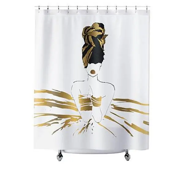 Pardon My Fro Oro Shower Curtain