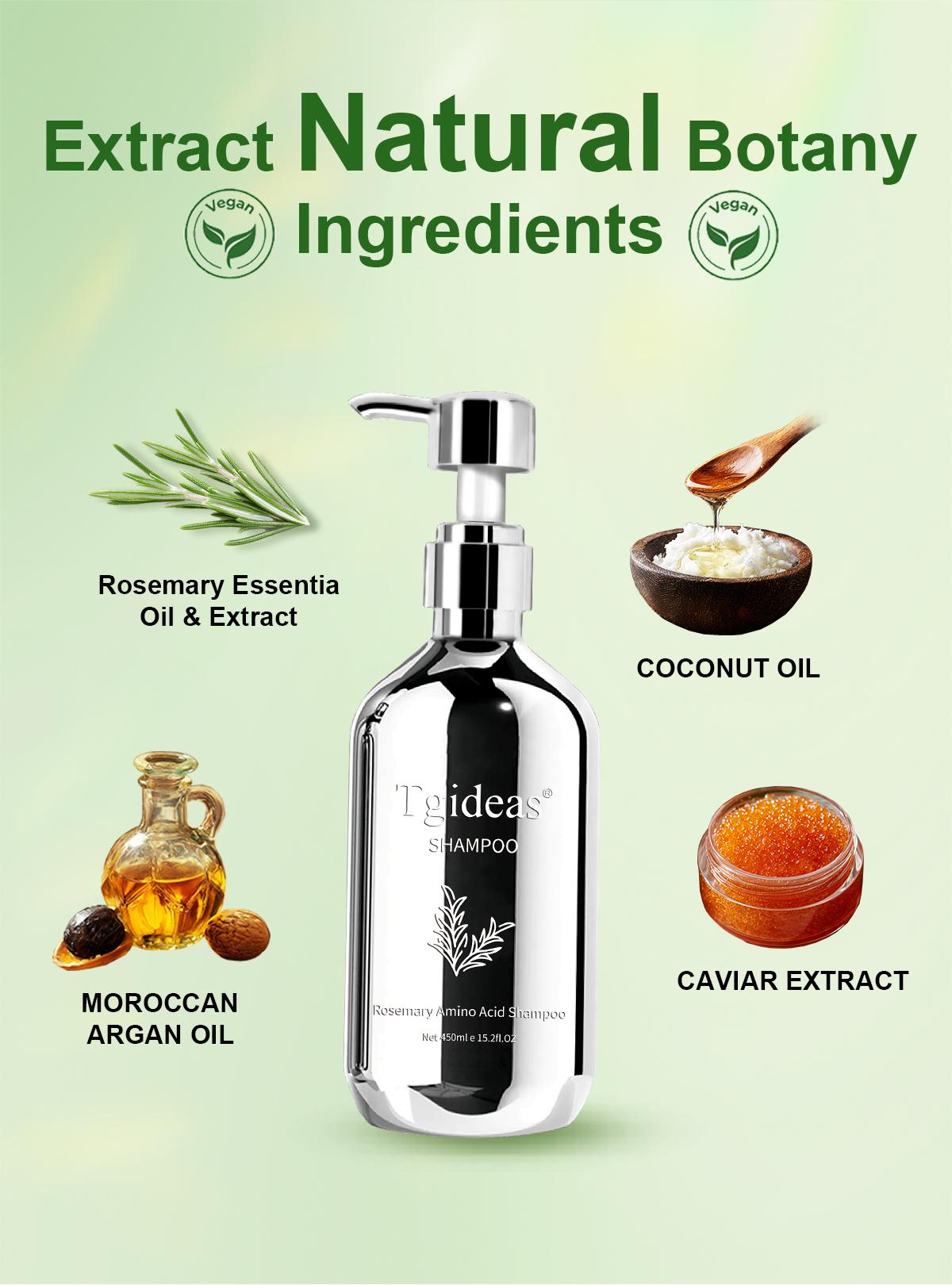 Tgideas Caviar & Rosemary Shampoo - Nourishing & Volumizing, For Oily Hair Care, Boosts Shine & Softness