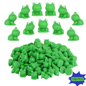 100 Mini Frogs Garden Figurines - Frog Figurines Home Decor,Plastic Miniature Resin Figurines,For Moss Landscapes Plant Decoration