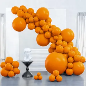 PartyWoo Thick Balloon Arch Kit, 127pcs Terracotta Rust Fall Boho Balloon Clusters (36,18,12,10,5 in) - Birthday Theme Decor for Thanksgiving, Halloween Parties (Orange-F53), Balloon Clusters Balloons