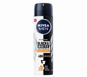 NIVEA Men Invisible Black & White Ultimate Impact Antiperspirant 48h Spray 150ml ( Pack Of 6 )
