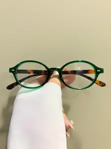 Vintage Oval Frame Eyeglasses, Retro Fashion Anti-blue Light Eyeglasses for Women & Men, Fashion Eyeglasses for Work, Daily Clothing Decor, for Student Daily, Classic Fashion Glasses, Fashionable Frames Glasses