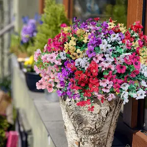 Artificial Flowers(12/24pcs/set),UV Resistant Colorful Fake Flowers,Decoration Bouquet,Home Decoration Garden Party Wedding Decoration Balcony Decoration Decorative Fruit Plants Ornaments room decor for men flower bouquets 12Pcs.