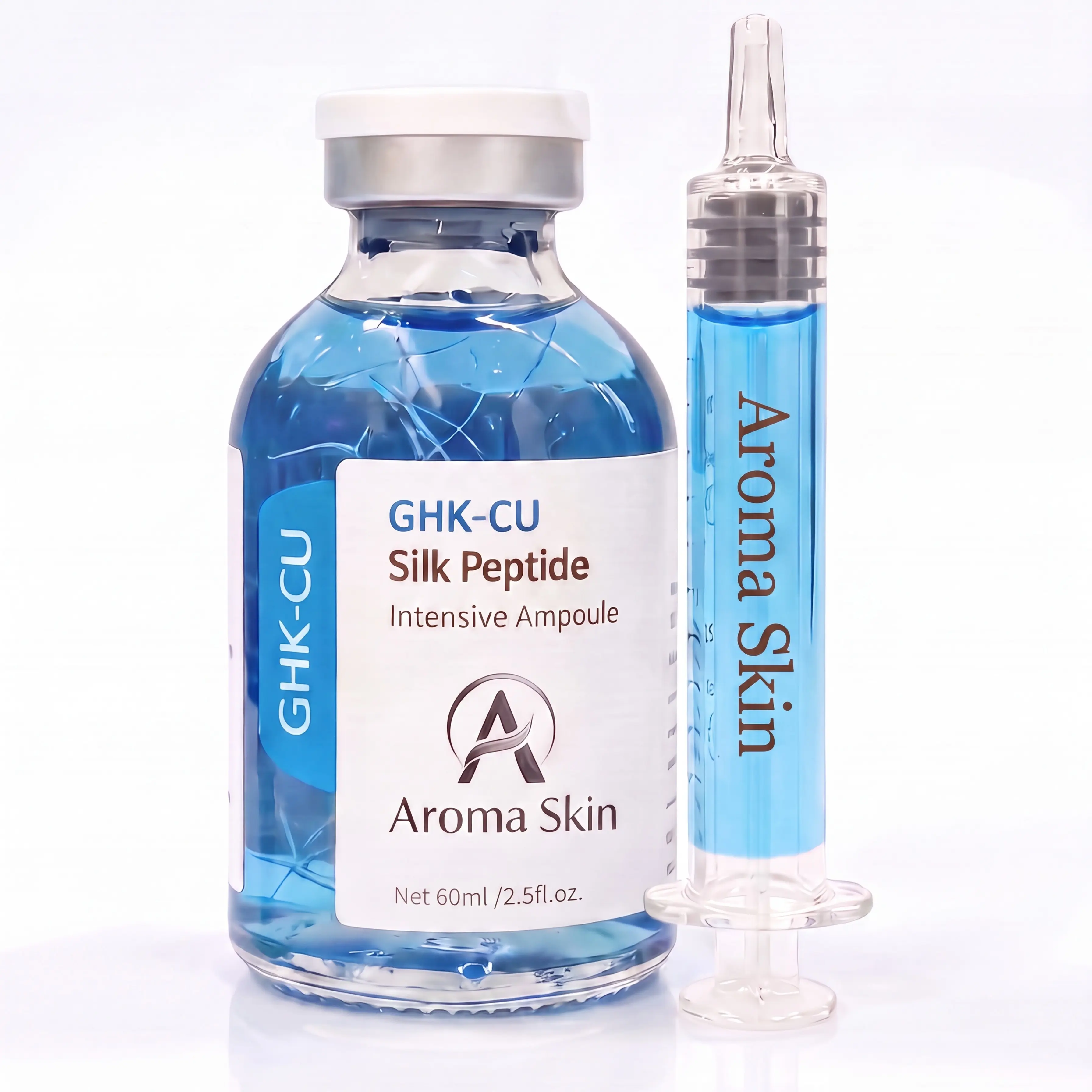[Aroma Skin] GHK-CU Silk Peptide Intensive Ampoule | Copper Peptide Face Serum for Firming, Hydration, Fine Lines & Skin Barrier Support