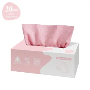 Boxed Cleaning Cloths (Pack of 20) — 7.9" x 7.9" Reusable Wipes for Keyboards & Computers — Edgeless, Overlocked Terry Fabric — Small Household & Kitchen Towels (Gray & Pink) — Microfiber Dishcloths