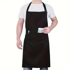 Adjustable Strap Waterproof & Oil-proof Apron with Pocket, Minimalist Kitchen Apron, Cooking Apron, Kitchen Accessories for Men & Women