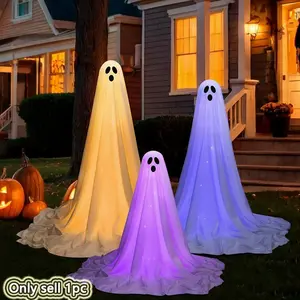 Halloween Glowing Ghost Ornament, Indoor Outdoor Party Decor, Requires Battery, Halloween Decoration Props, 1pc Standing Ghost Figurine