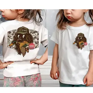 Youth and Adult Boykin Spaniel Hunting Dog with Duck shirt, Fall for Boys Shirt,Camo Southern Style Graphic Shirt, Back to School tee, Family shirt, summer outfit, gift for son and daughter, vacation outfit, funny shirt