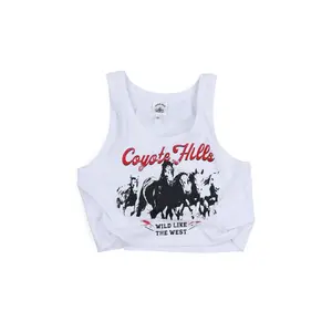 Wild Like The West Crop Singlet - White (Women)