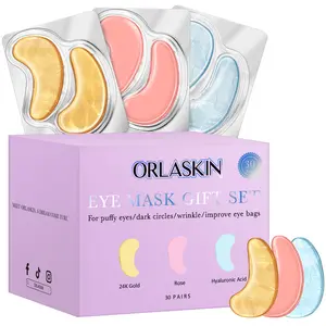 30-pair eye mask set effectively reduces eye bags, dark circles, and puffiness, diminishes fine lines,rich in rose, hyaluronic acid, and 24K gold.gentle and non-irritating, caring for the delicate skin around the eyes,eye patches Gift Smooth