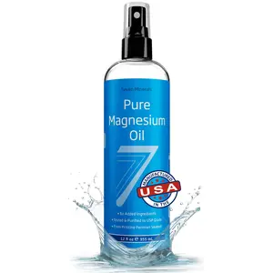 Seven Minerals Pure Magnesium Oil Spray, Big 12oz, USP Grade, Extra Strength, for Feet, Sleep, Muscle Pain & Cramps - Mined in The USA