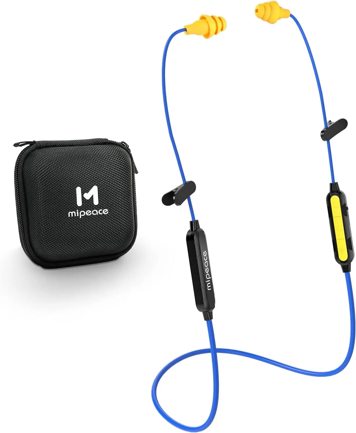 Rechargeable Bluetooth Work Earplugs - Portable Wireless In-Ear Noise Isolating Audio Earbuds with 29dB Reduction, Control Buttons, 19+ Hours Battery, Protection, Charging Function for Lawn Mowing (Black, Gift)