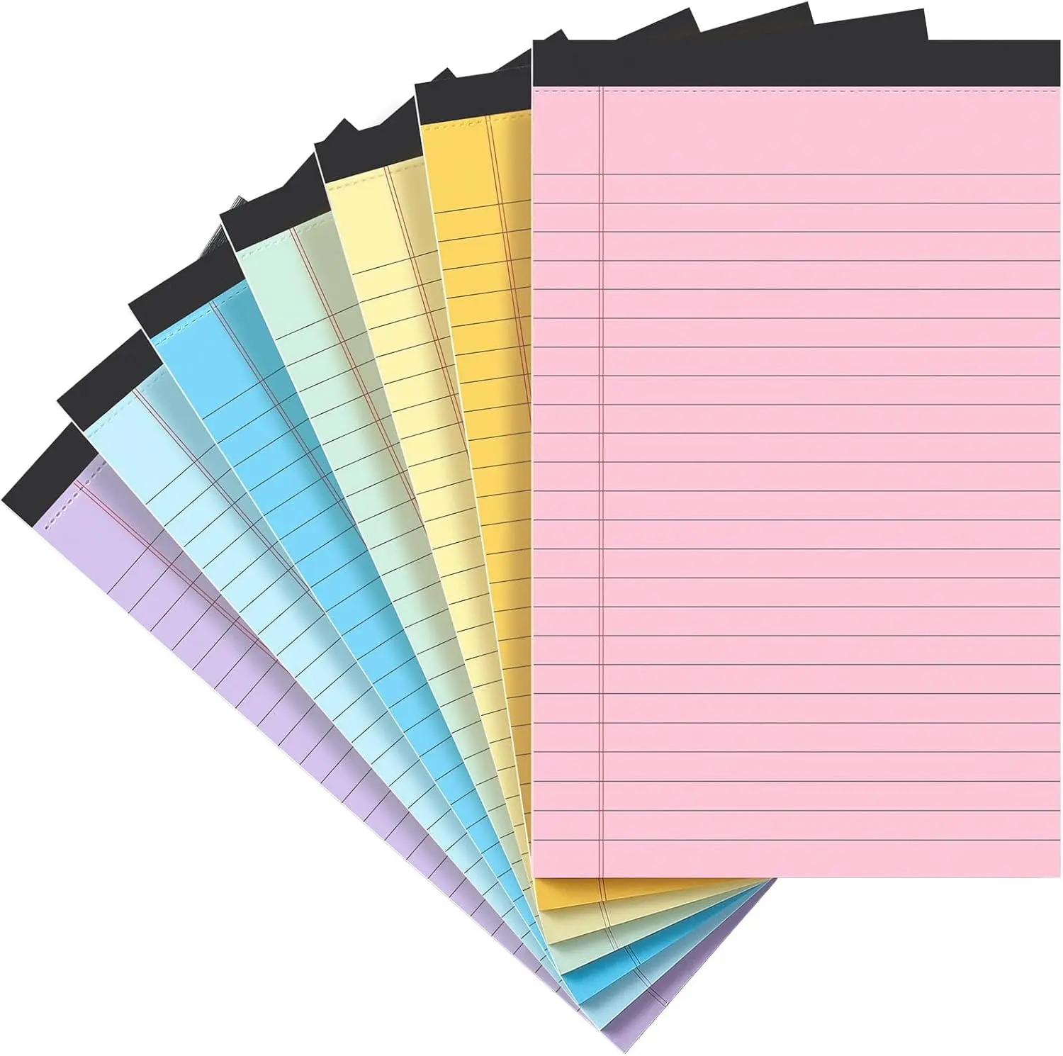 Note Pads 5x8 [7 Pack] Colorful Narrow Ruled Legal Pads, Micro Writing Pads Perforated Lined Note Paper for Study, Office, To-Do Lists