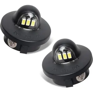 GJANSH LED License Plate Lights Tag Light Lamp Assembly Compatible with Ford F150 F250 F350 Super Duty Ranger Explorer Bronco Excursion Expedition, 6500K Black, Pack of 2,summervibes fathersdaygift