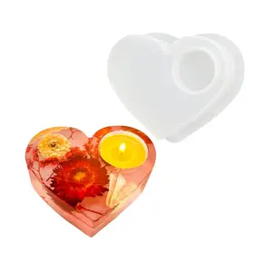 Heart Shaped Candle Mold, 1 Count 3D Silicone Candle Mold, DIY Craft Candle Making Mold, Soap Making Mold, Home Decoration Mold