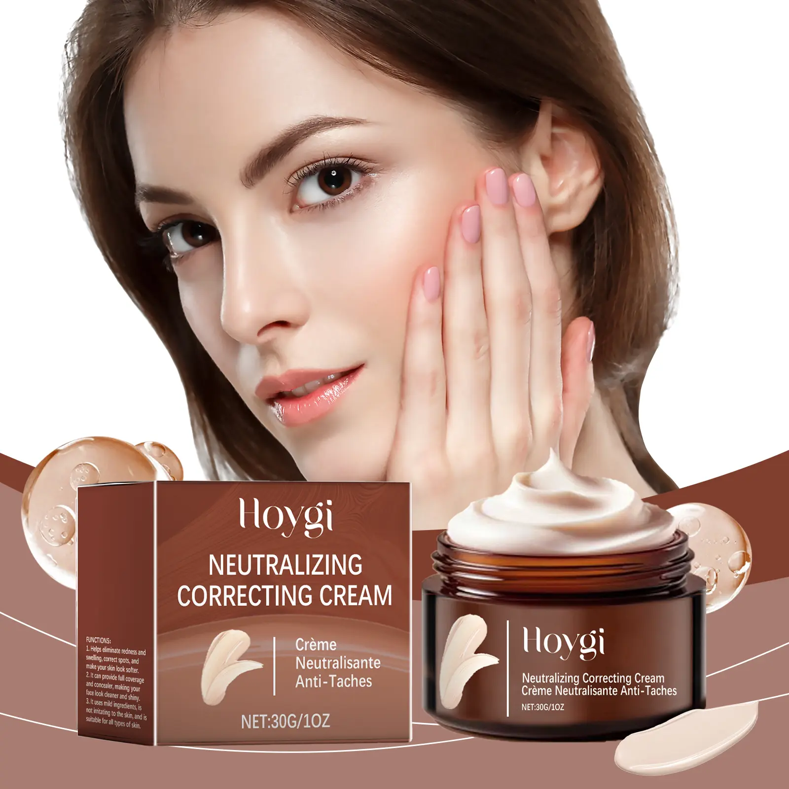 Hoygi Moisturizing And Moisturizing Liquid Foundation, Which Modifies Blemishes And Natural Concealers To Create A Light Moisturizing Base Makeup