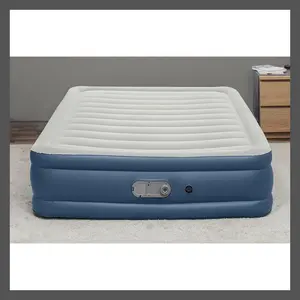 Sealy Queen Inflatable Air Mattress with Built-in Dual Pump, USB Port, Antimicrobial Treatment, Bacteria Protection, and Roll-Off Prevention