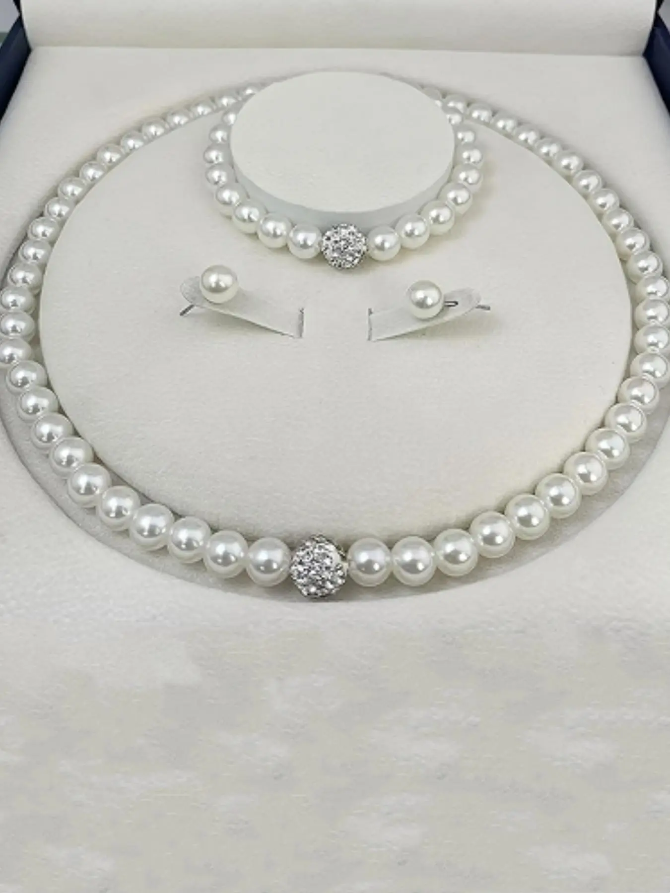 Elegant Faux Pearl Decorated Jewelry Set, Exquisite Trendy Necklace & Earrings & Bracelet, Chic Jewelry Set for Party & Wedding Decor