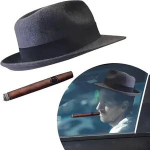 Fedora and Cigar Window Decal, Funny Driving Fake with Hat and Cigar Car Stickers, Waterproof Driving Crooner Decals for Vehicle Window Windshield, Car Decor Accessories (Style A)