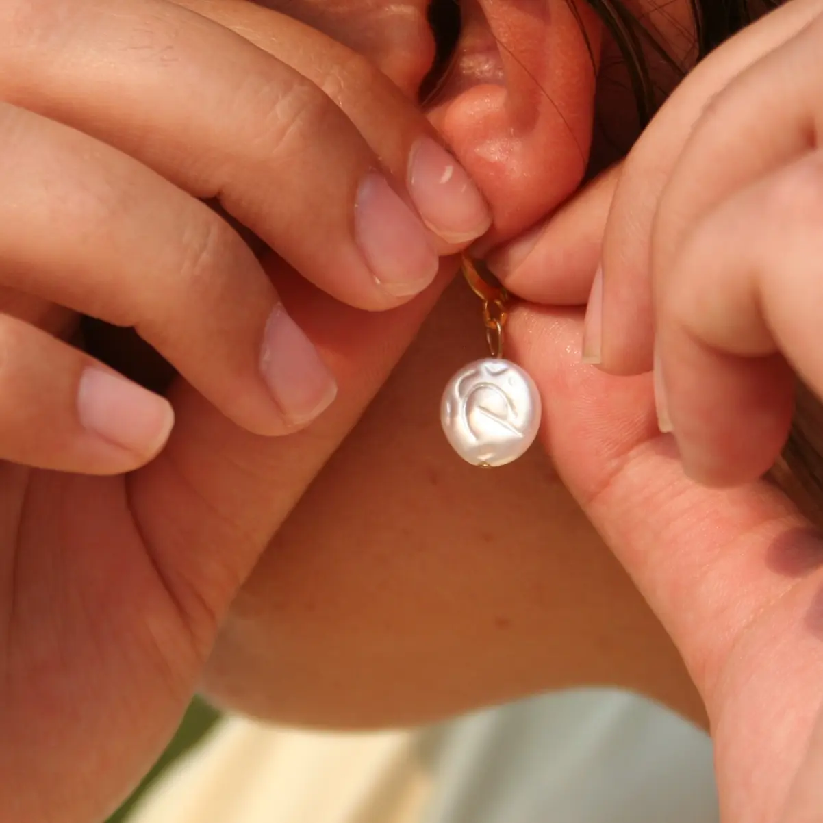 Pearl Dollar Earrings