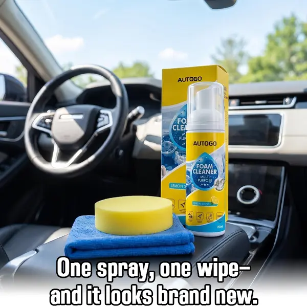 4-in-1 Multi-Enzyme Foam Spray Cleaner, Heavy Duty Deep Cleaning Spray for Car Interior, Kitchen Grease, Bathroom Tiles & Sofa Upholstery, All-Purpose No-Scrub Stain Remover for Leather Fabric Vinyl Plastic Surfaces, Rich Foam Cleaner 5oz