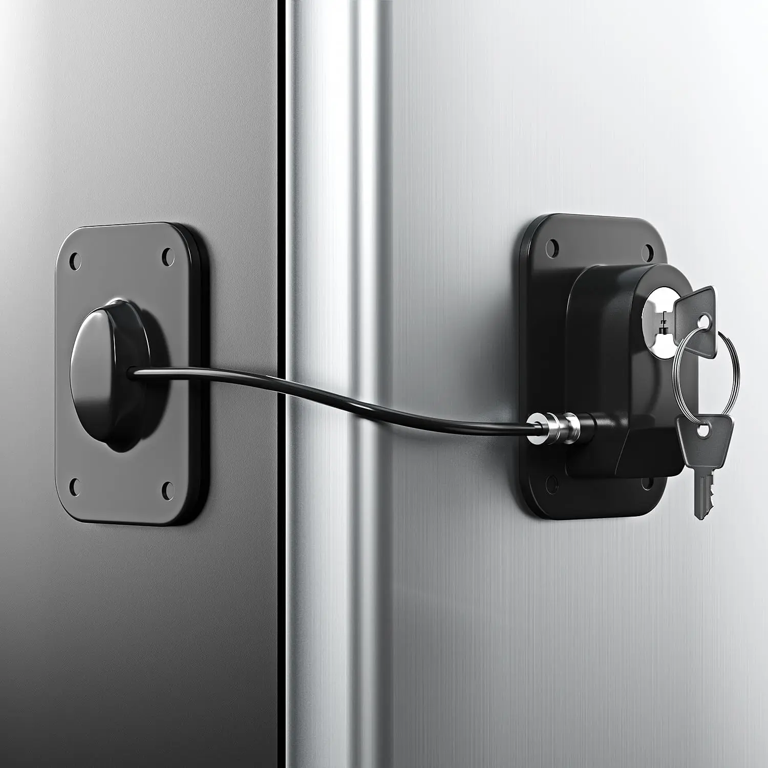1 Pack Refrigerator Lock for Kids, Toddlers and Adults, Child Proof Fridge Door Lock with Keys for Kitchen Freezer, Air Oven Air Fryer, Cabinets and Drawers, Windows, Doors