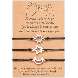 3 Pinky Promise Matching Bracelet Gift for Best Friend Family Teens