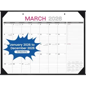 2026 Desk Calendar - Large Desk Calendar 2026, Jan. 2026 - Dec. 2026, 22" x 17", Office Supplies, Corner Protector, Ruled Blocks, 2-in-1