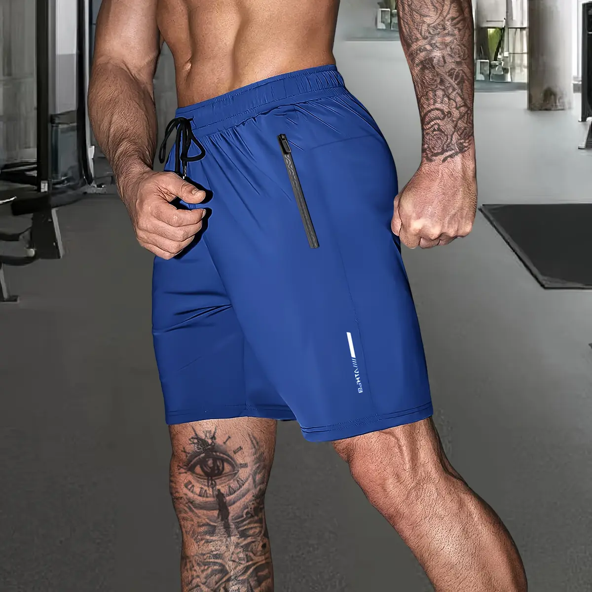 Men’s Performance Tech Shorts – Ultra-Breathable Ice Silk Fabric with High Elasticity & Zipper Pockets – Versatile Lightweight Athletic Shorts for Running, Gym, and Outdoor Training