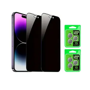 iPhone 17/16/15/14/13 Privacy Screen & Camera Lens Protectors - 30° Anti-Spy, 9H Anti-Scratch Tempered Glass, 2.5D Edge, Bubble-Free 10s Installation Protection Protective Cover Cellphone Shockproof Smartphone