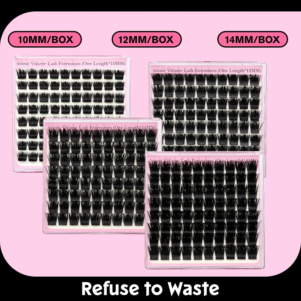 zanlufly D Volume one Size Lashes Clusters Individual Lashes  10MM 12MM 14MM 16MM Thick DIY Eyelash Extension Curly Eyelashes for Makeup  TikTokShopBlackFriday