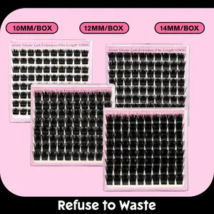 zanlufly D Volume one Size Lashes Clusters Individual Lashes  10MM 12MM 14MM 16MM Thick DIY Eyelash Extension Curly Eyelashes for Makeup  TikTokShopBlackFriday