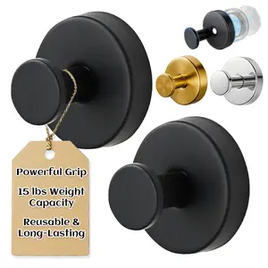 2 PCS Waterproof Suction Cup Hooks, Holds Up to 15 lbs, Installs Easily on Tiles, Glass, or Mirrors, Ideal for Hanging Towels, Bath Robes, Loofahs, Kitchen Utensils, Reusable, Rust-Resistant, Keeps Spaces Neat and Organized Hangers Bathroom Essentials