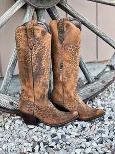 The Casanova Boot in Distressed Leopard