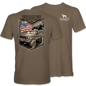 Diesel Power Diesel Pickup and American Flag T-Shirt, Patriotic Truck Graphic Tee, Outdoor Southern Style