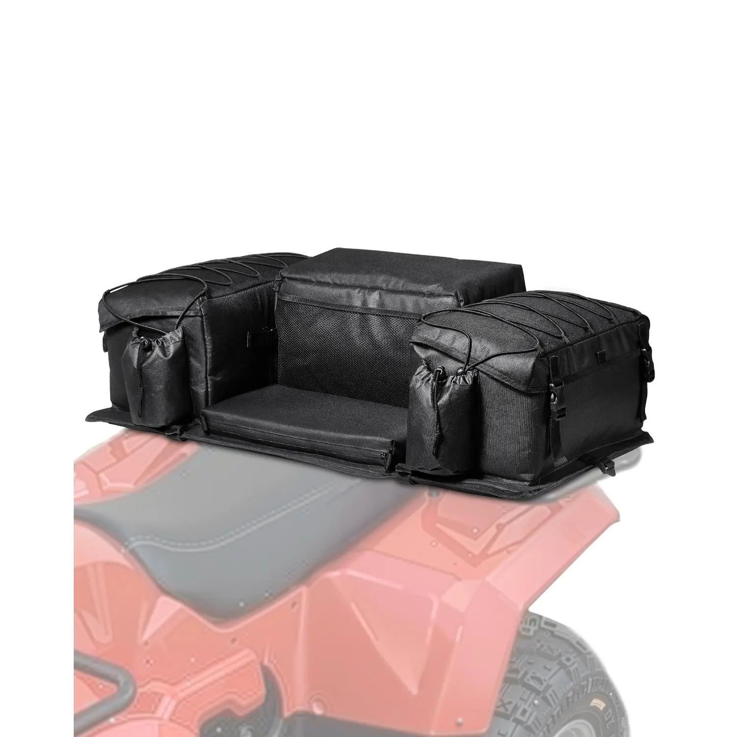 VEVOR ATV Rear Storage Bag, 50L ATV Rear Cargo Bag with Sponge Seat Cushion & Bottle Holder, 600D Oxford Cloth Rear Seat Gear Bag Fit Most ATVs with Rear Rack, Compatible with ATV, UTV, Can-Am VehicleSummervibes