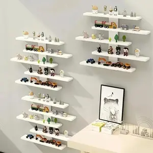 Adjustable Five-Tier Wall-Mounted Display Shelf, Ideal for Storing Figurines, Dolls, Statues and Collectible Toys