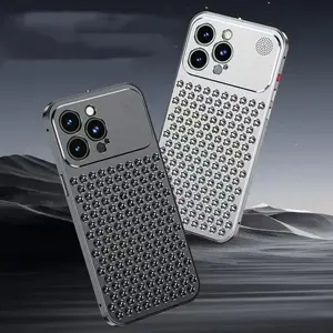 Aluminum Alloy Heat Dissipation Phone Case, Shockproof Cellphone, 1 Count Ultra-thin Shockproof Phone Protective Cover, Phone Accessories Compatible with iPhone 15 14 13 12 Pro Max