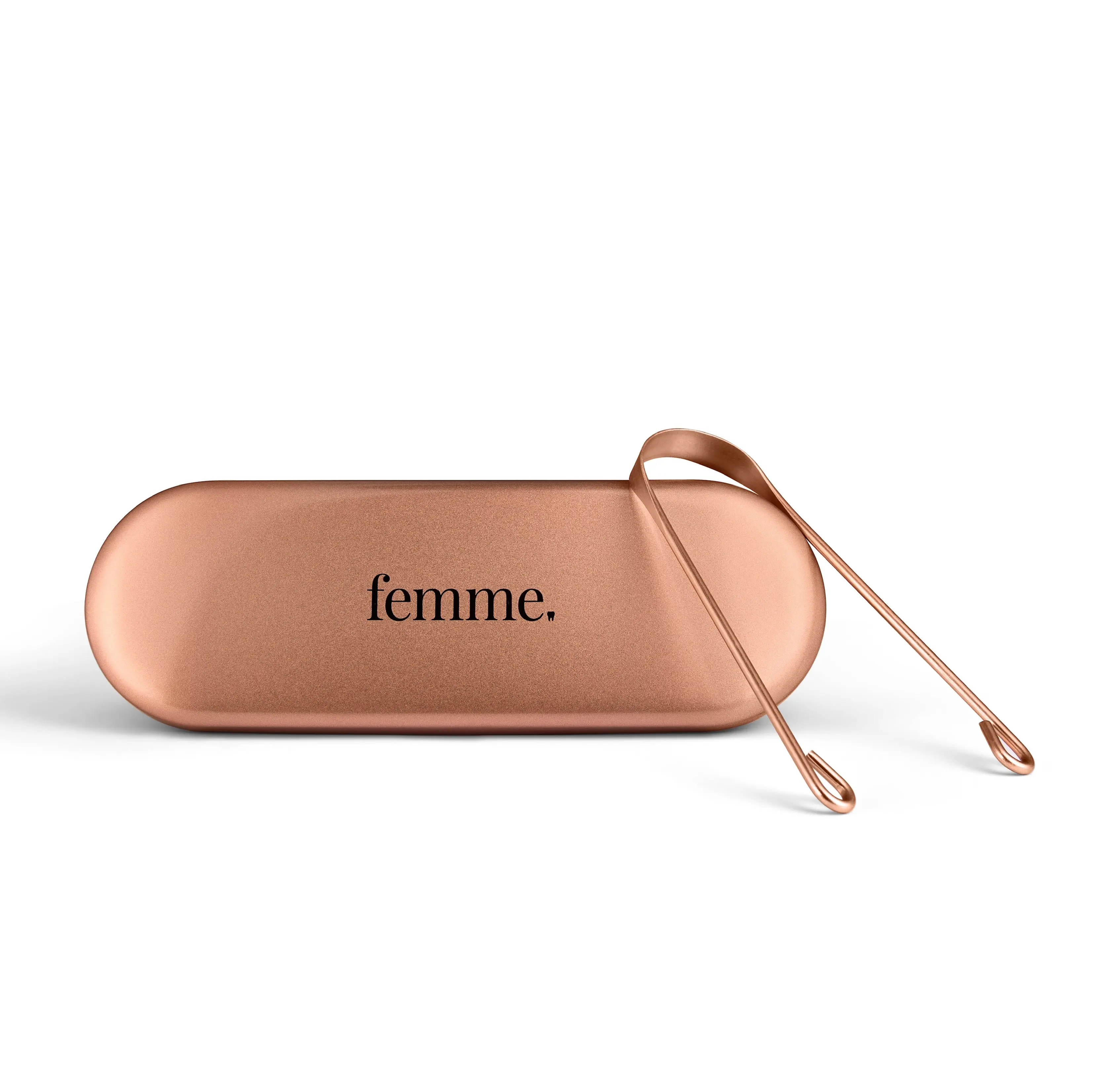 The Femme Copper Tongue Scraper + Luxe Carrying Case